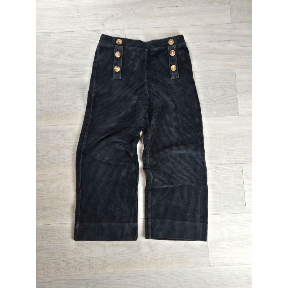 Crewcuts by J Crew Black Wide-Leg Soft & Stretchy Corduroy Sailor Style Pants